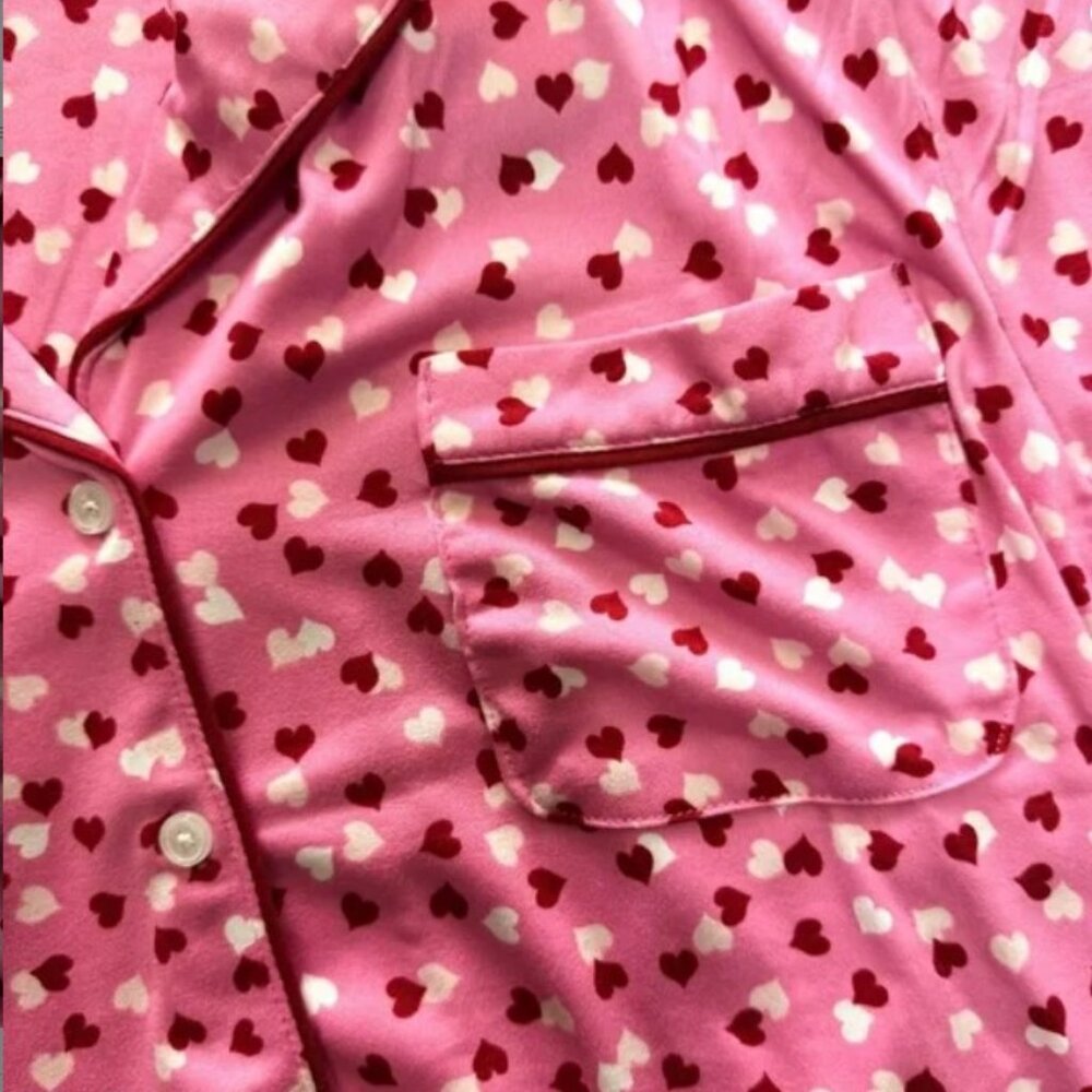 NWOT Kate Spade New York Pink Heart Long Sleeve Pajama Set Size S - Picture 8 of 9